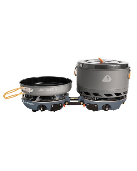 The Genesis Basecamp System is the ultimate all-in-one backcountry cooking system, stowing neatly into itself and then fitting snugly into the durable travel bag. 