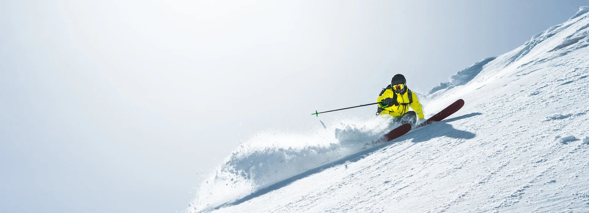 Advanced skier testing premium ski clothing before buying