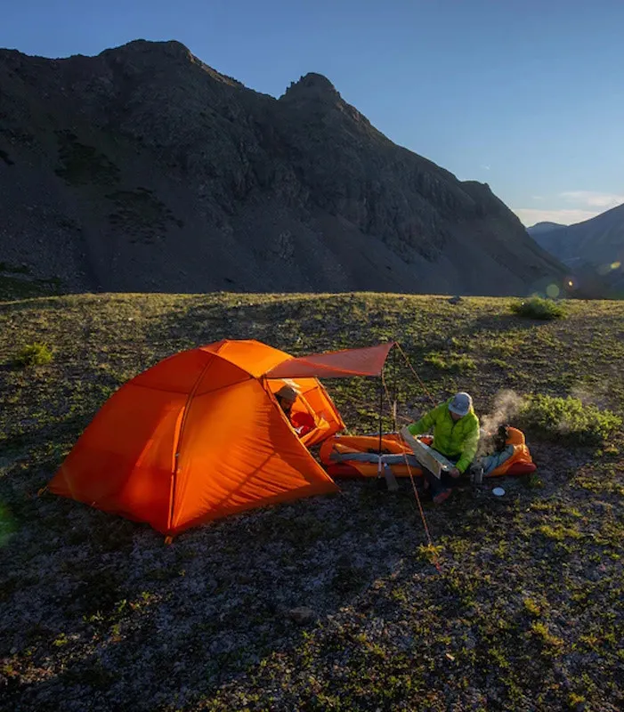 Big Agnes Copper Spur UL3 tent set up at camp